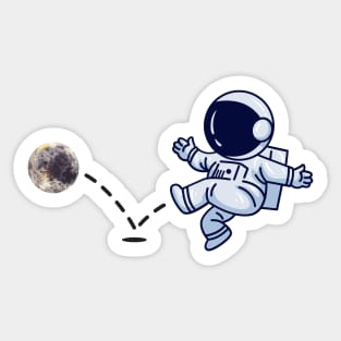 Astronaut plays Mercury Soccer Sticker